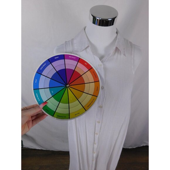 Mlle Gabrielle Shirt Dress Womens Small White Sleeveless Button Front Maxi - Picture 9 of 10